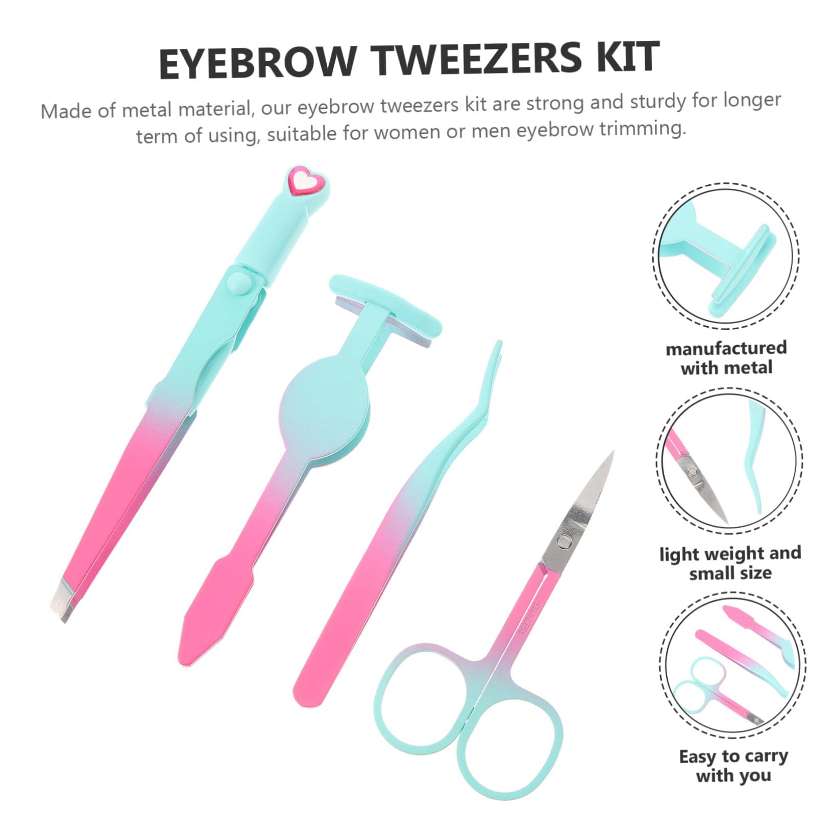 Premium False Eyelash & Brow Tweezers Set - Professional Fiber Grip Lash Extension Tools, Precision Facial Hair Removal Tweezers for Women - Perfect for Salon, Home Use & Travel Beauty Kit