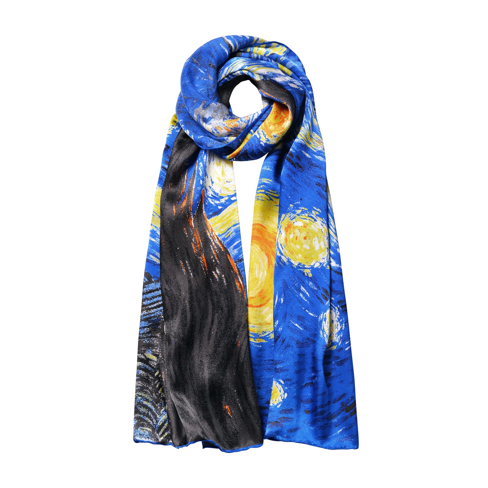100% Pure Silk Scarf for Women - Handmade Luxury Shawl with Artistic Floral Design - Perfect for Gifts, Parties, and Formal Occasions