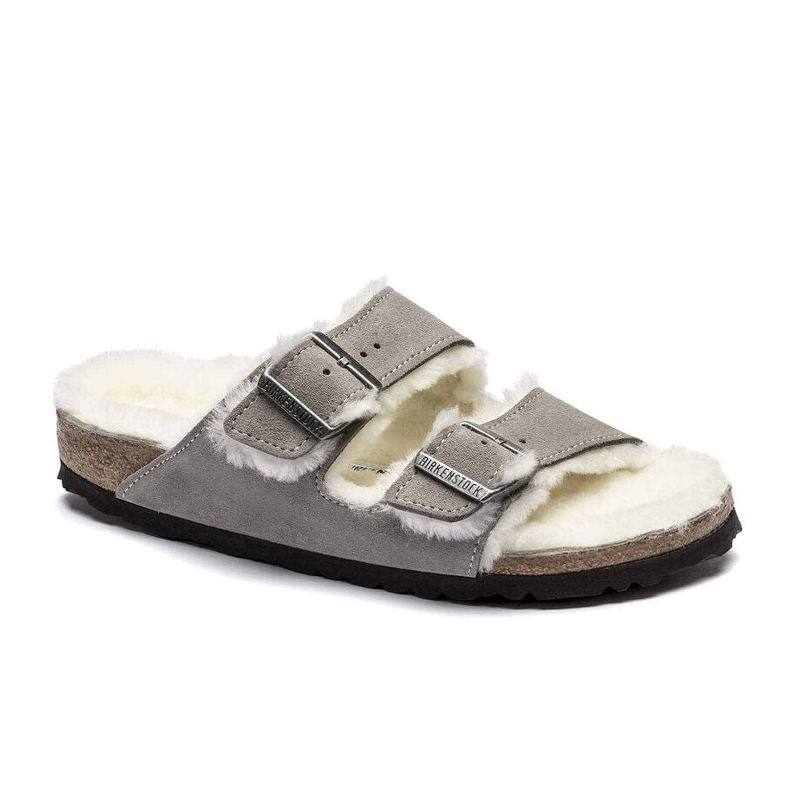 Stone Coin Suede/Natural Shearling