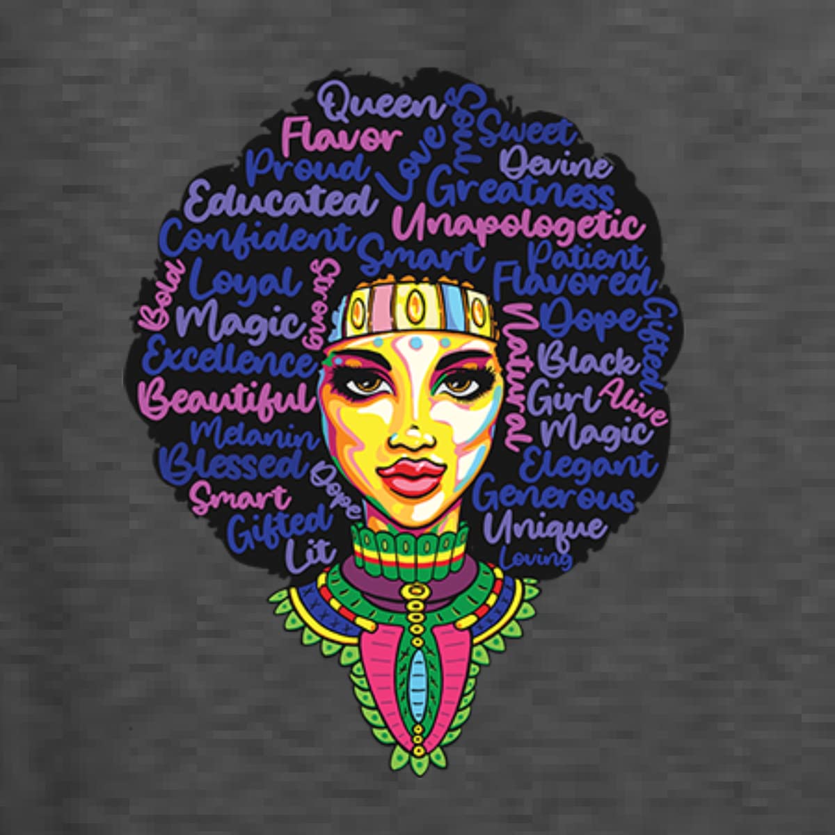 Wild Bobby Queen Bee Strong Black Woman Black Pride Unisex Crewneck Graphic Sweatshirt - Black Empowerment Apparel for Women & Men - Perfect for Black History Month, Cultural Events & Everyday Wear