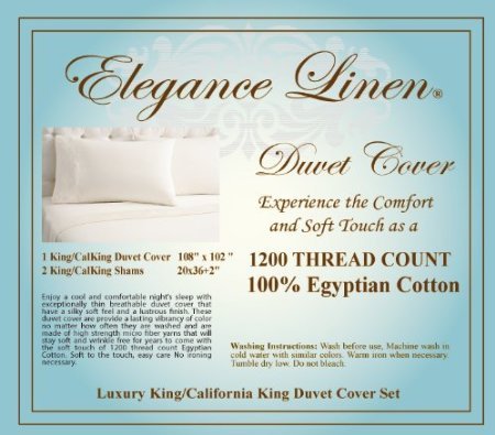 Luxury 1200 Thread Count Egyptian Cotton Duvet Cover Set - Wrinkle Resistant, Breathable Linen, King/Cal King Size, Solid Gray - Perfect for Master Bedroom & Guest Room Decor
