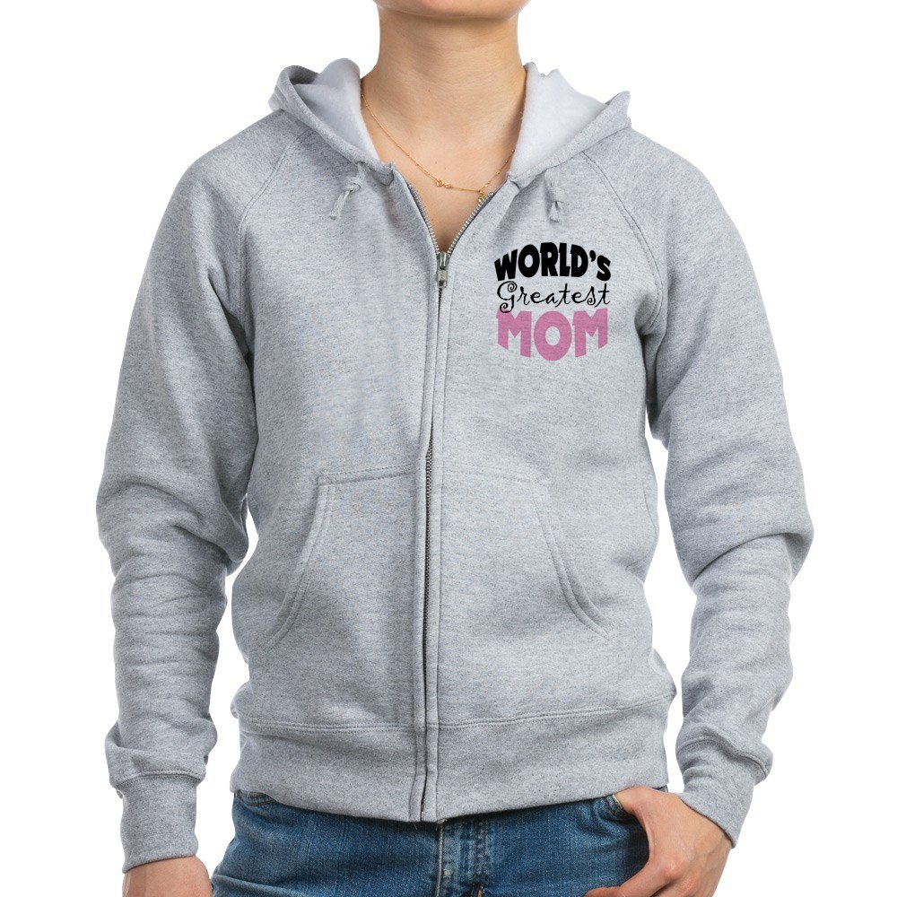 World's Greatest Mom Women's Zip Hoodie - Comfortable & Stylish Pullover Sweatshirt for Mothers Day Gifts, Casual Wear & Family Outings