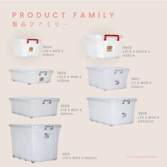 CUTEDY Storage Box with Wheels (9806) - Portable Organizer for Home, Office, and Garage Storage Solutions