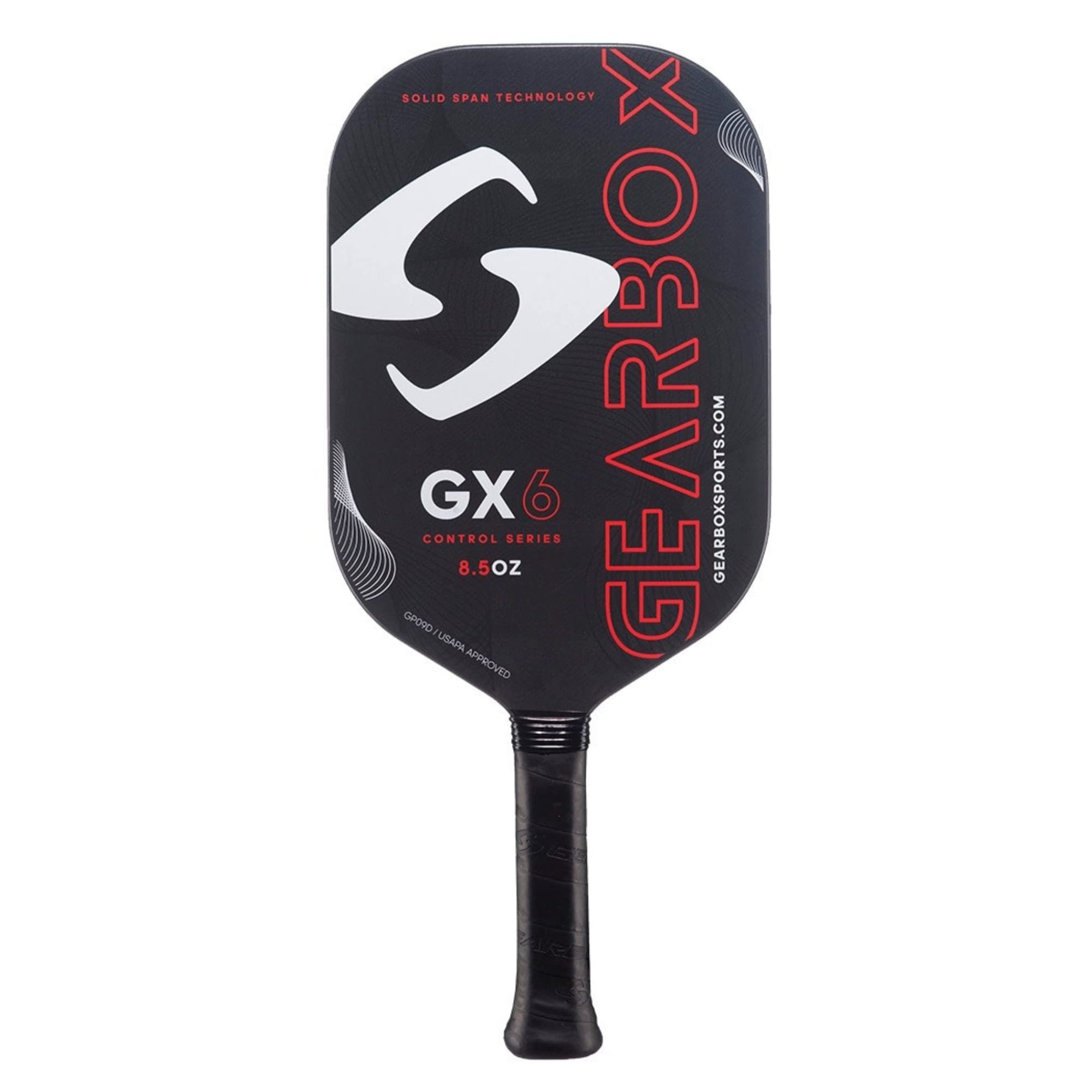 GX6 Control 8.5oz Carbon Fiber Pickleball Paddle - 3-15/16in Lightweight Red Racket for Competitive Play & Recreational Games