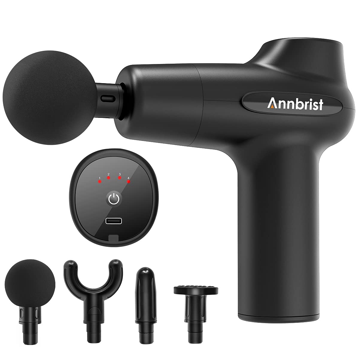 Annbrist Deep Tissue Massage Gun - Percussion Muscle Massager for Pain Relief, USB Rechargeable & Portable for Home Gym, Travel, Office - Compact Design Ideal for Women & Teenagers - Perfect for Post-Workout Recovery & Relaxation