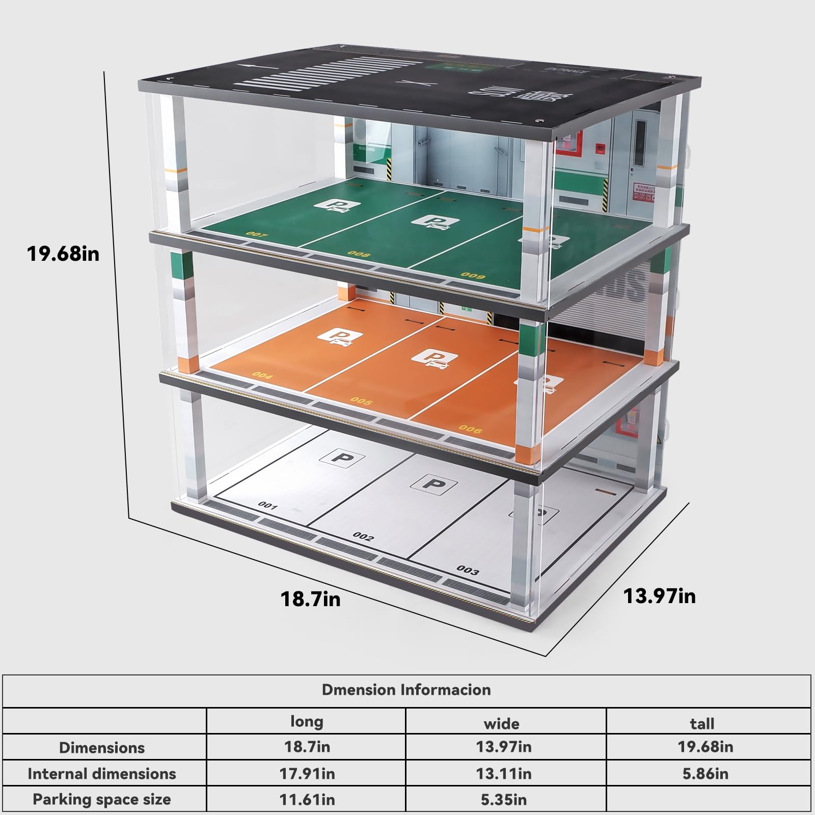 1:18 Scale Diecast Model Car Display Case with LED Lights - 3 Tier Wooden Storage Shelf for Lego, Alloy Car Collectibles & Diorama Garage - Perfect for Showcasing 9 Vehicles in Home, Office or Retail Store Displays