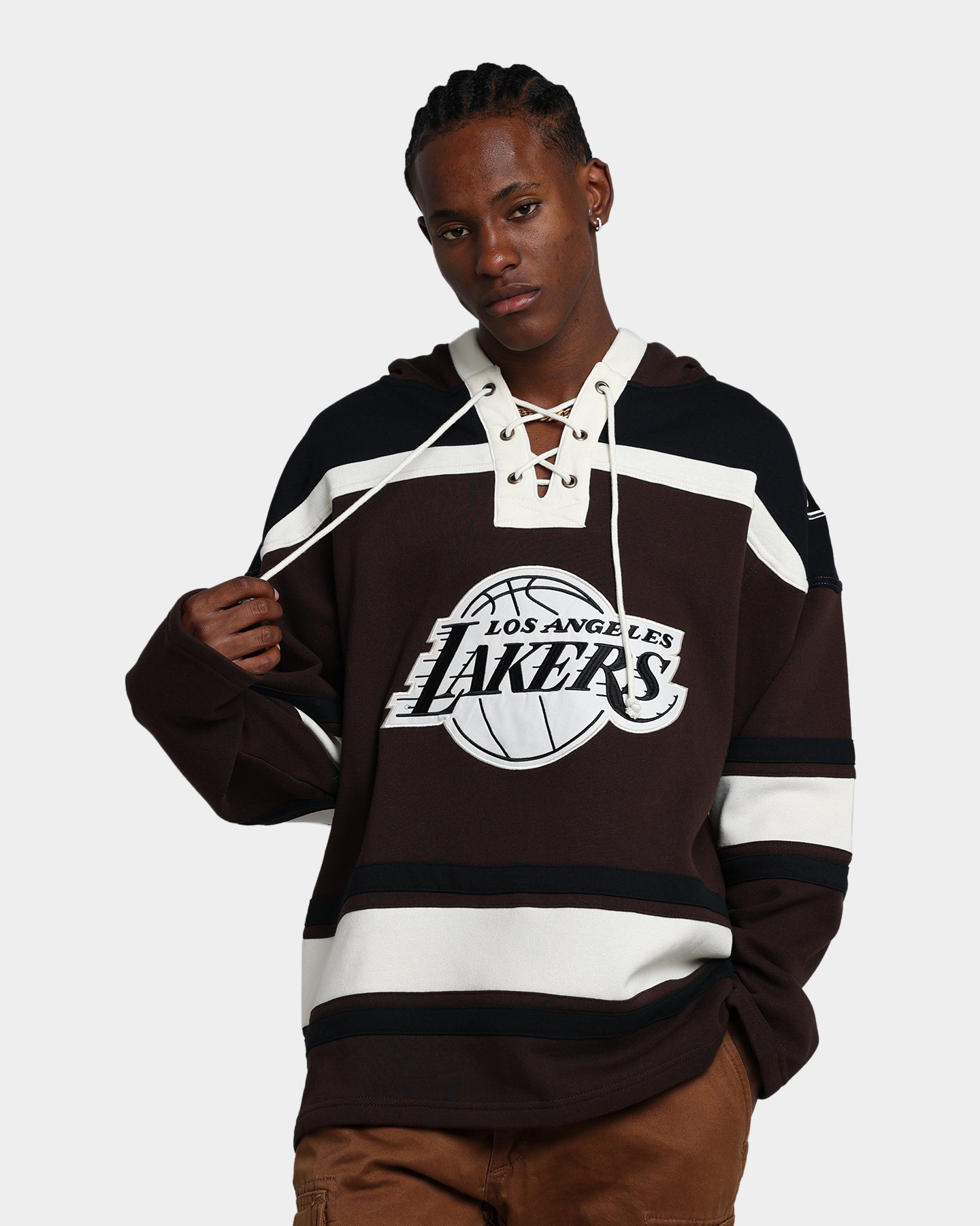 47 Brand Los Angeles Lakers Superior Lacer Hoodie Brown - NBA Fan Apparel for Men & Women - Perfect for Game Day, Casual Wear & Sports Outfits