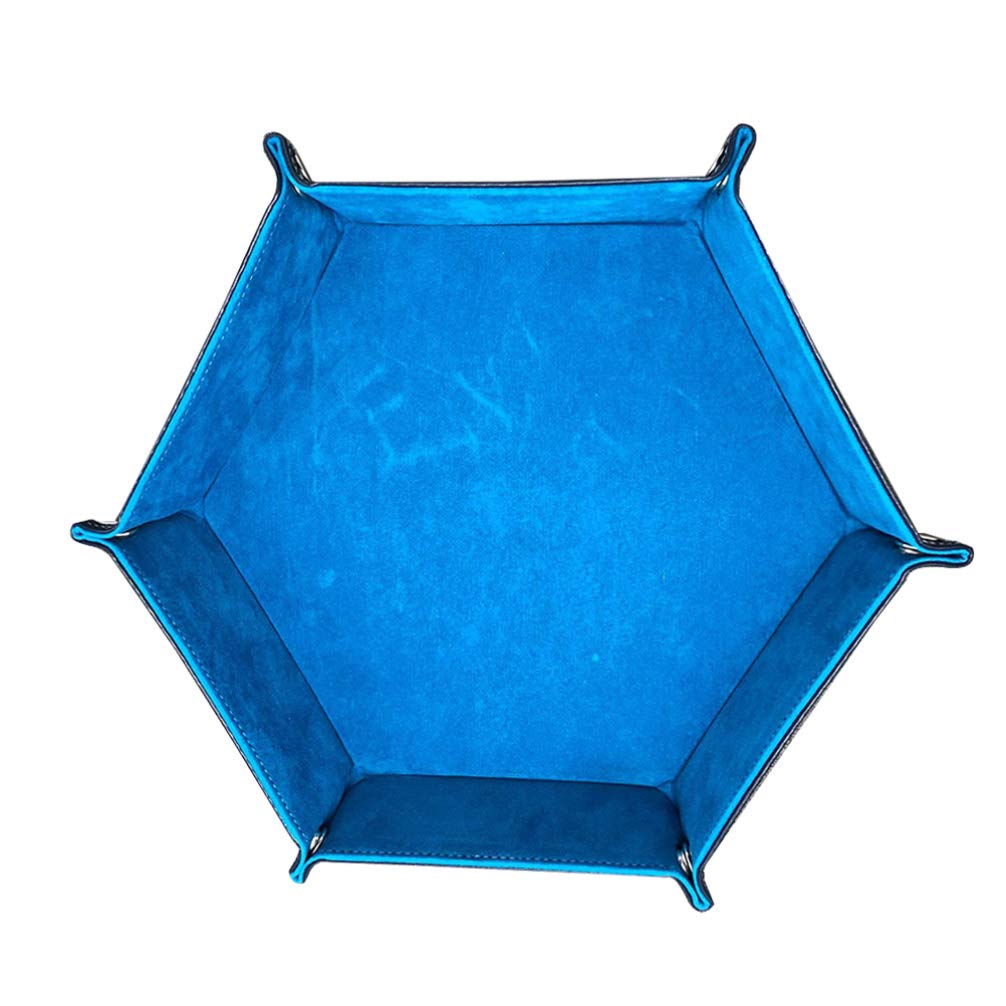 Premium Hexagon Dice Tray - Genuine Leather RPG Dice Rolling Tray for Dungeons & Dragons, MTG, Board Games & Tabletop Gaming Accessories