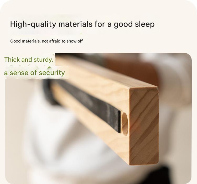 Organic Solid Wood Children's Bed - Birch & Beech Frame with Premium Leather Accents | Safe, Non-Toxic Toddler Bed for Nursery, Bedroom & Montessori Rooms