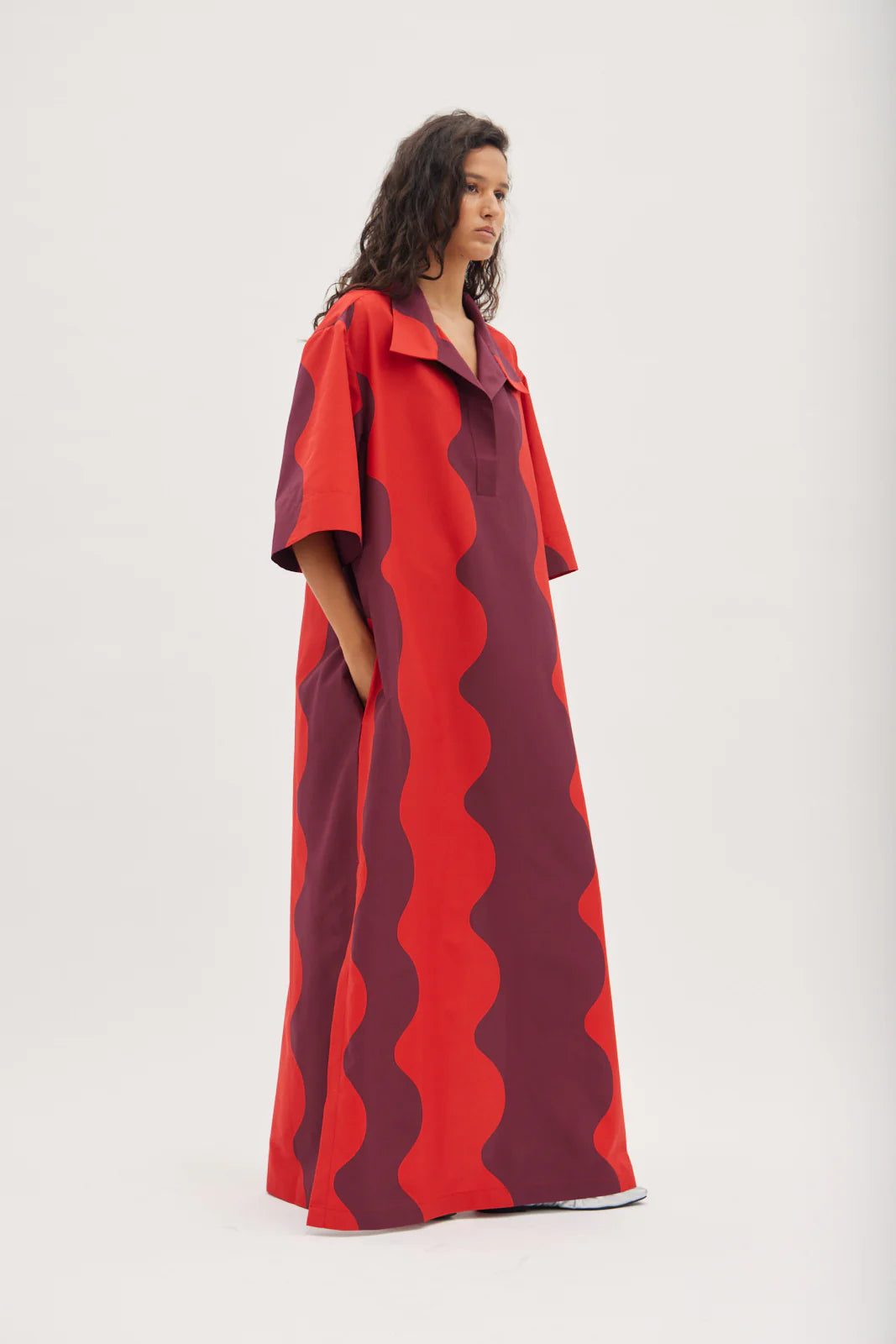 DANTAS Women's Tunic Shirt Dress with Sonic Print - Soft Silk Cotton Voile Fabric - Casual Summer Dress for Beach, Office & Everyday Wear