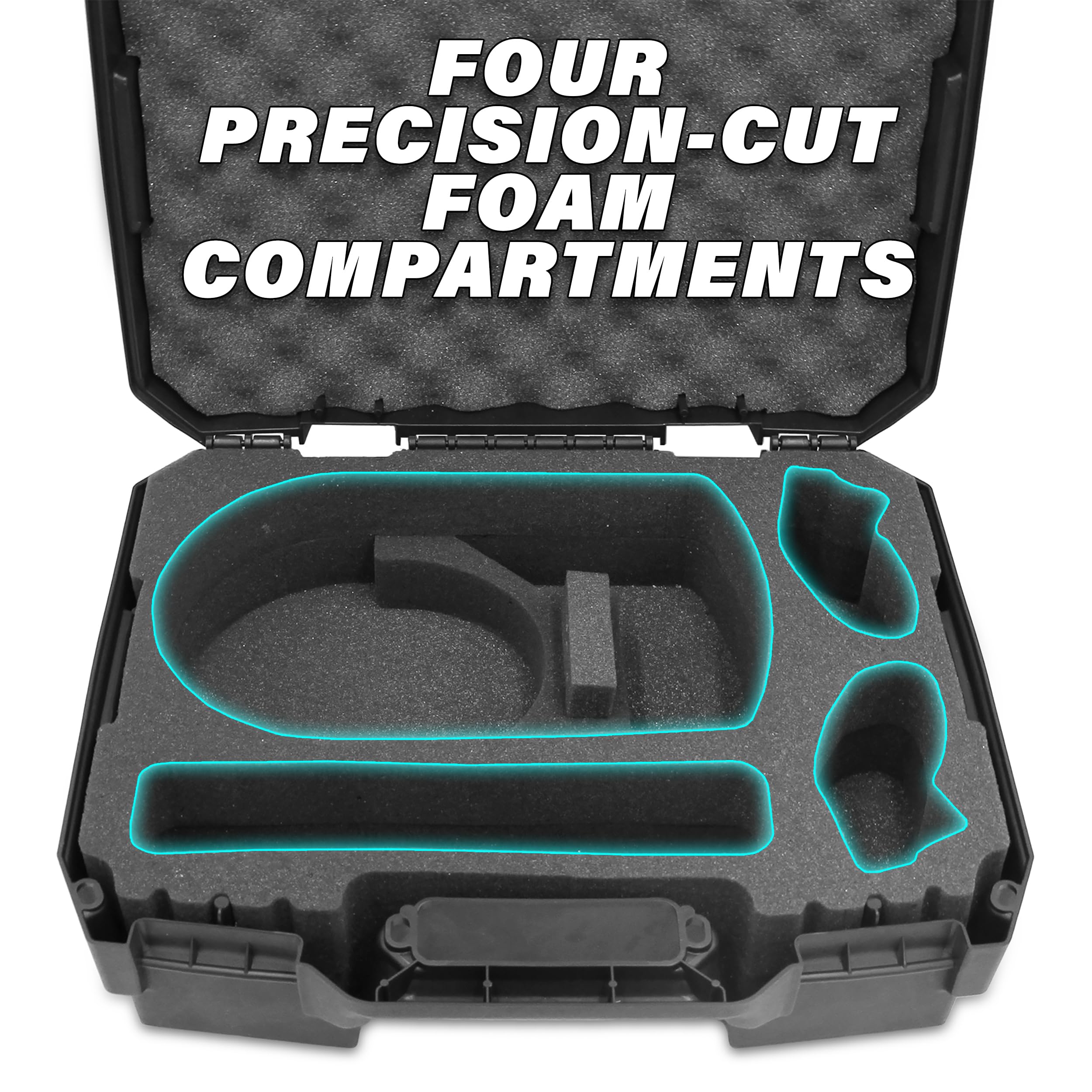 CASEMATIX Travel Case for Meta Quest 3 & 3S - Protective Storage with Impact-Resistant Shell & Shock-Absorbing Foam | VR Headset Accessories Organizer | Perfect for Travel, Gaming Sessions & Safe Storage