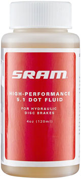SRAM 5.1 DOT Hydraulic Brake Fluid - 4oz Bottle for Motorcycle & Bicycle Brake Systems - High Performance Brake Fluid for Extreme Conditions