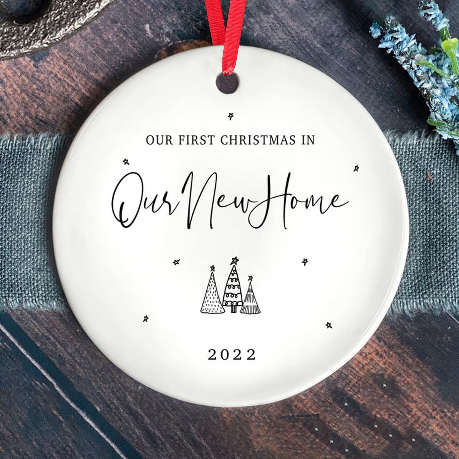 Personalized Christmas Ornaments for New Homeowners - Custom Housewarming Christmas Tree Decorations - Unique Holiday Gift Ideas for Home Decor & First Christmas in New House - Perfect for Christmas Tree Decorating & Housewarming Parties