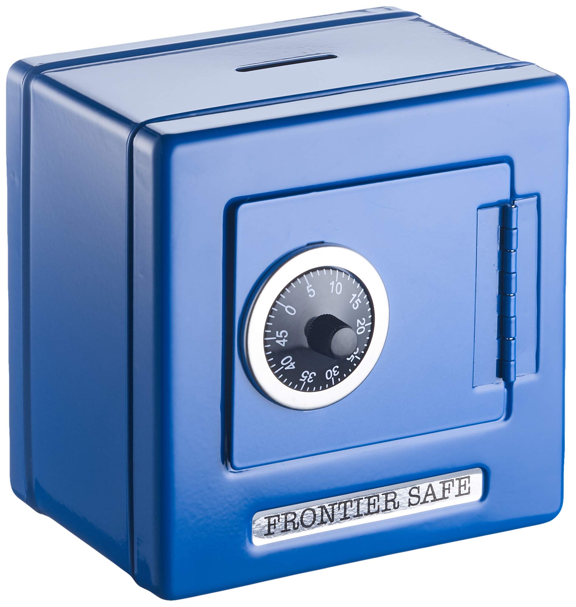 Goki Money Box with Lock - Blue Piggy Bank for Kids & Adults - Secure Savings for Coins, Cash & Valuables - Perfect for Home, Office & Gifts