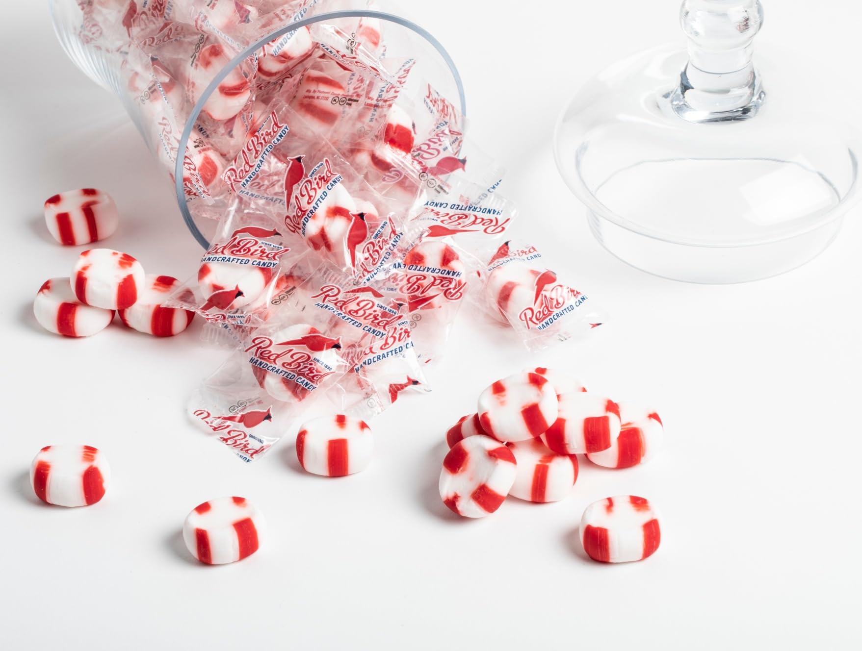 Red Bird Soft Peppermint Candy - Individually Wrapped Gluten Free Breath Mints, 52 oz Bulk Tub - Fresh Breath Solution for Office, Car & Travel