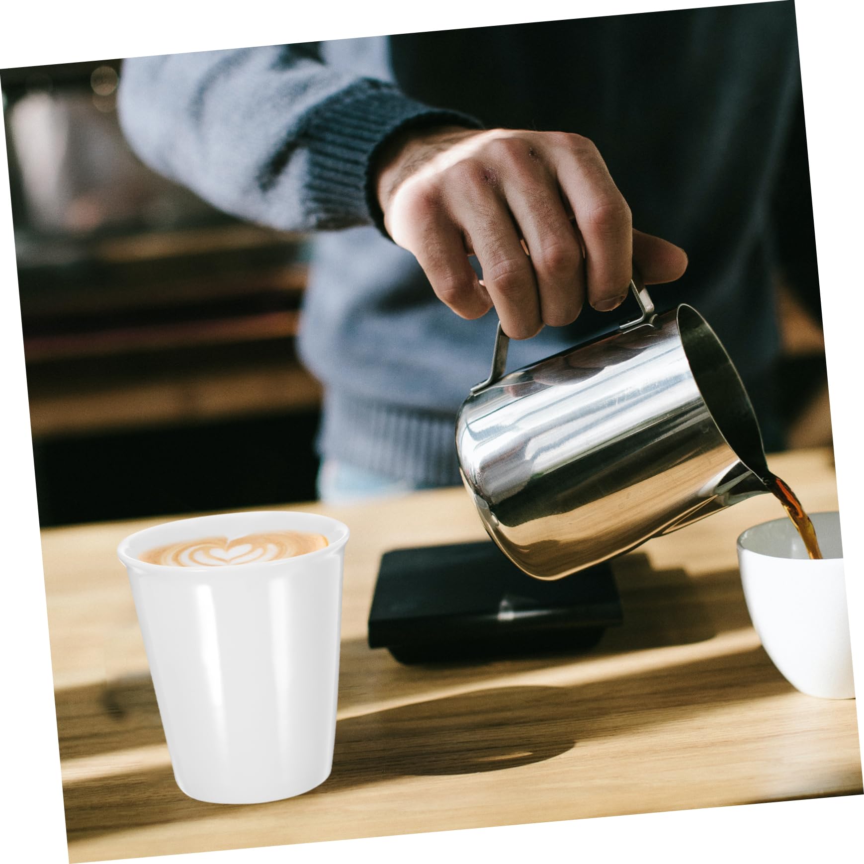 10 Pack CANIGHT Ceramic Paper Cup Shaped Mugs - Snow Cone Cups, Chocolate Mugs, Tea Cups - White Ceramic Drinkware for Parties, Desserts & Hot Beverages - Perfect for Ice Cream, Milkshakes & Coffee Shops
