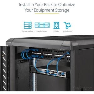 1U Server Rack Shelf - 10 Inch Deep Heavy Duty Rack Mount Shelf for Network Equipment | Perfect for Data Centers, Server Rooms & Home Office Rack Cabinets