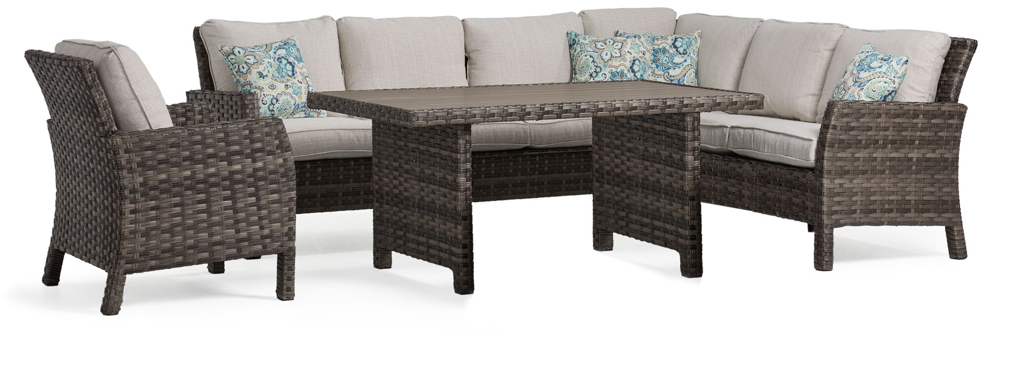 Acadia 4-Piece Outdoor Banquette Set in Grey & Beige - Perfect for Patio, Garden, and Backyard Relaxation