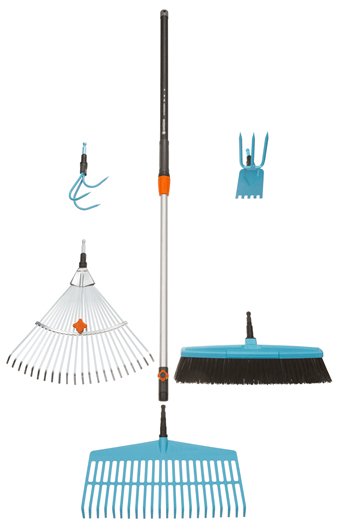 Gardena Combisystem Telescopic Handle Extendable 90-145 cm (3719-20) - Adjustable Garden Tool for Rakes, Brooms & More - Perfect for Lawn Care, Yard Work & Outdoor Cleaning