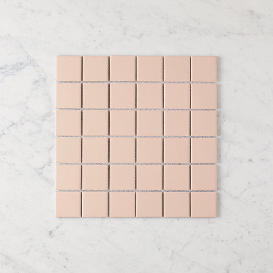 Haddon Pink Matte Medium Square Tile - 12x12 Inch Ceramic Wall & Floor Tile for Kitchen, Bathroom, and Backsplash - Waterproof & Easy to Clean