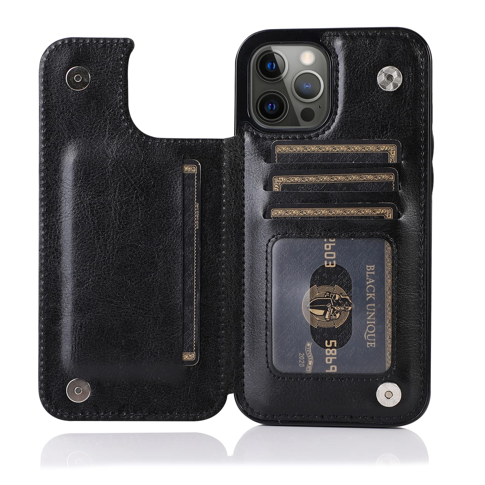 Premium Flip Leather Wallet Case for iPhone 11/11 Pro/11 Pro Max - Shockproof PU Leather Cover with Card Slots & Magnetic Closure | Stand Feature for Hands-Free Viewing | Perfect for Business, Travel & Daily Use