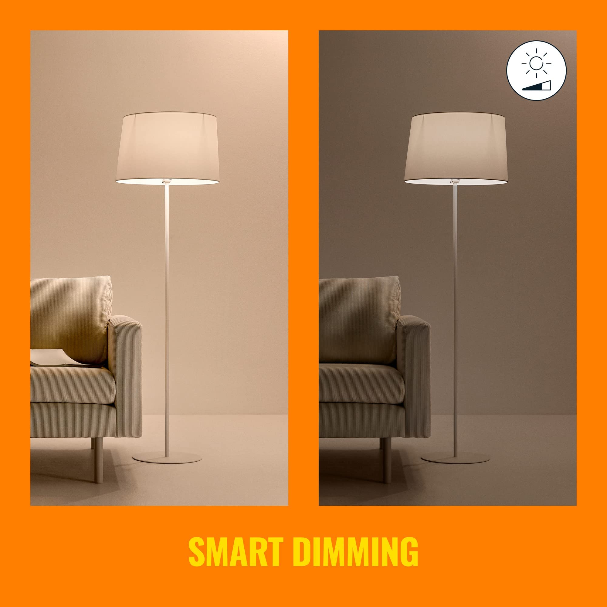 WiZ Clear 60W A19 Tunable White Smart LED Light Bulb (6-Pack) - E26 Base, WiFi & Matter Compatible - Voice & App Control with Motion Activation - Perfect for Bedroom, Living Room & Smart Home Lighting