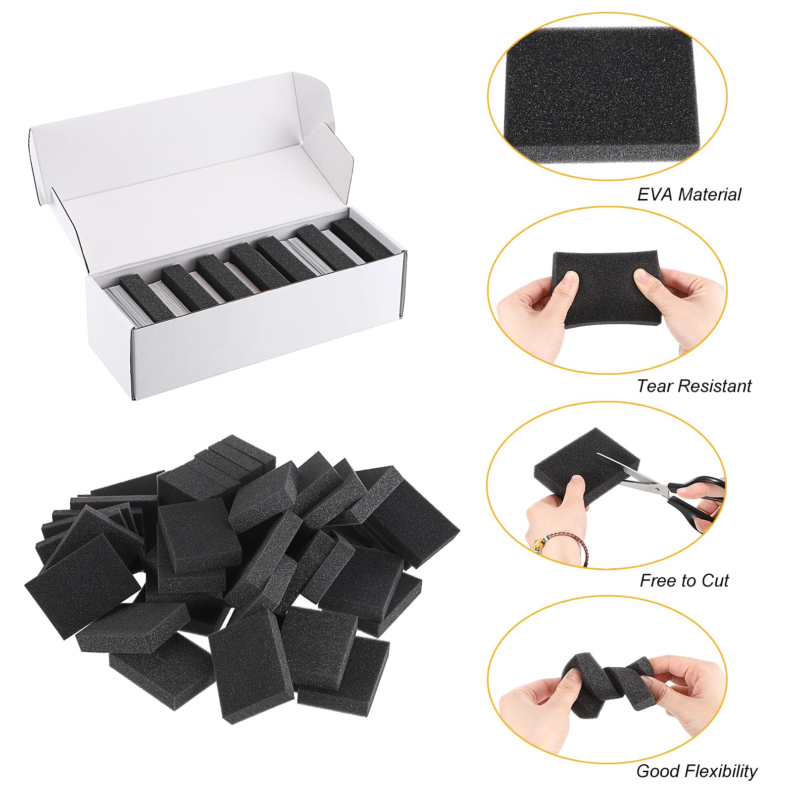 OwnMy 50PCS Shock-Absorbing Sponge Trading Card Dividers - Perfect for Trading Card Storage Boxes, Game Card Organizers & Collectible Card Protection - Ideal for MTG, Pokemon, Yu-Gi-Oh & Sports Card Collections