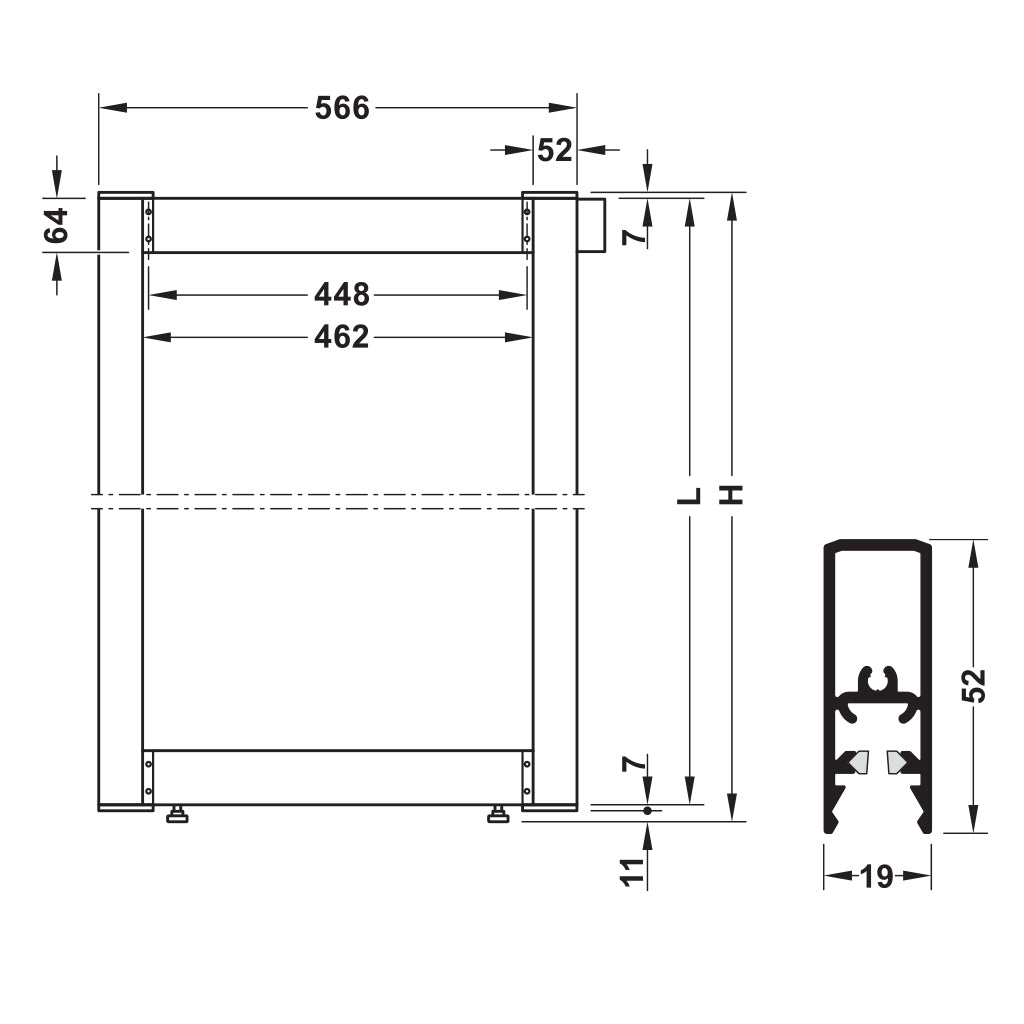 DressCode Aluminum Frame System - Lightweight & Durable for Home & Office Organization | Perfect for Shelving, Displays & Storage Solutions