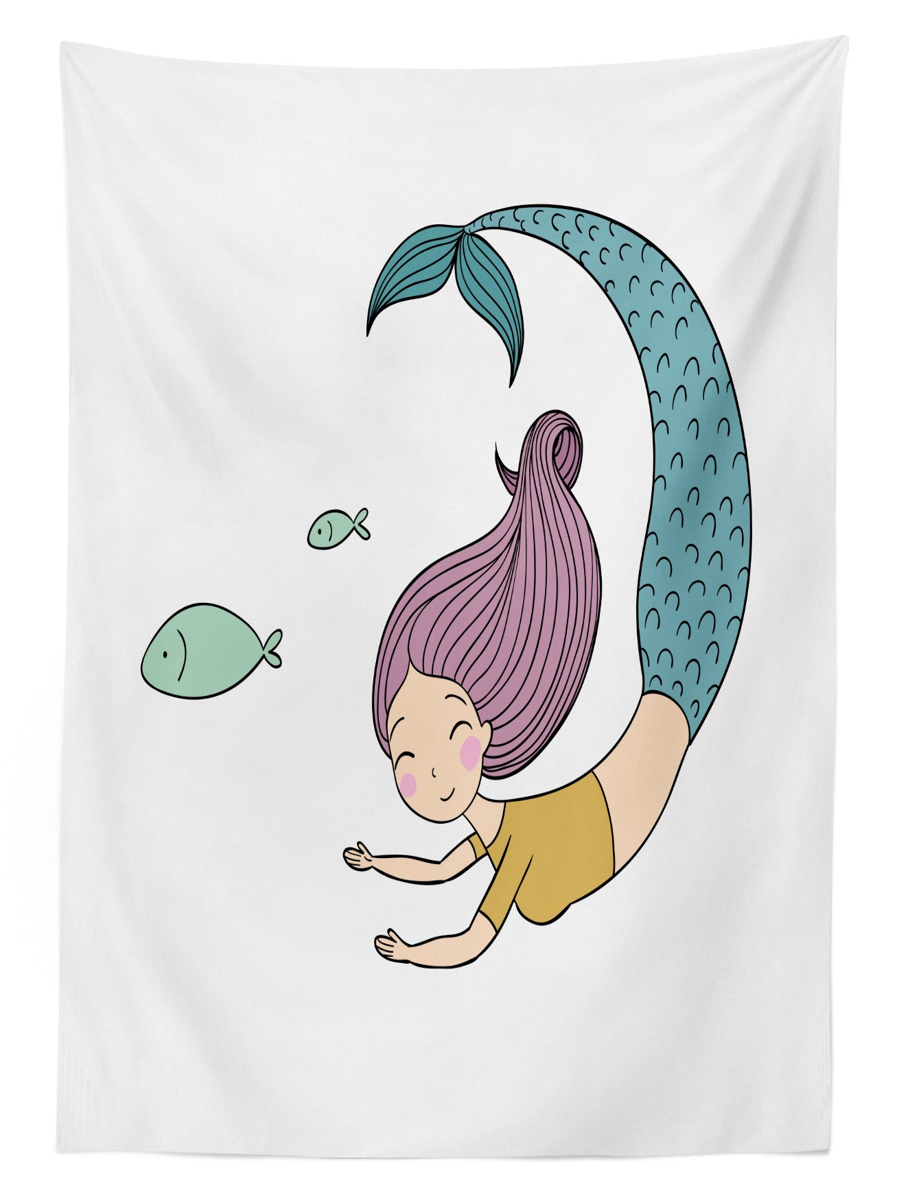 Ambesonne Waterproof Mermaid Tablecloth 58