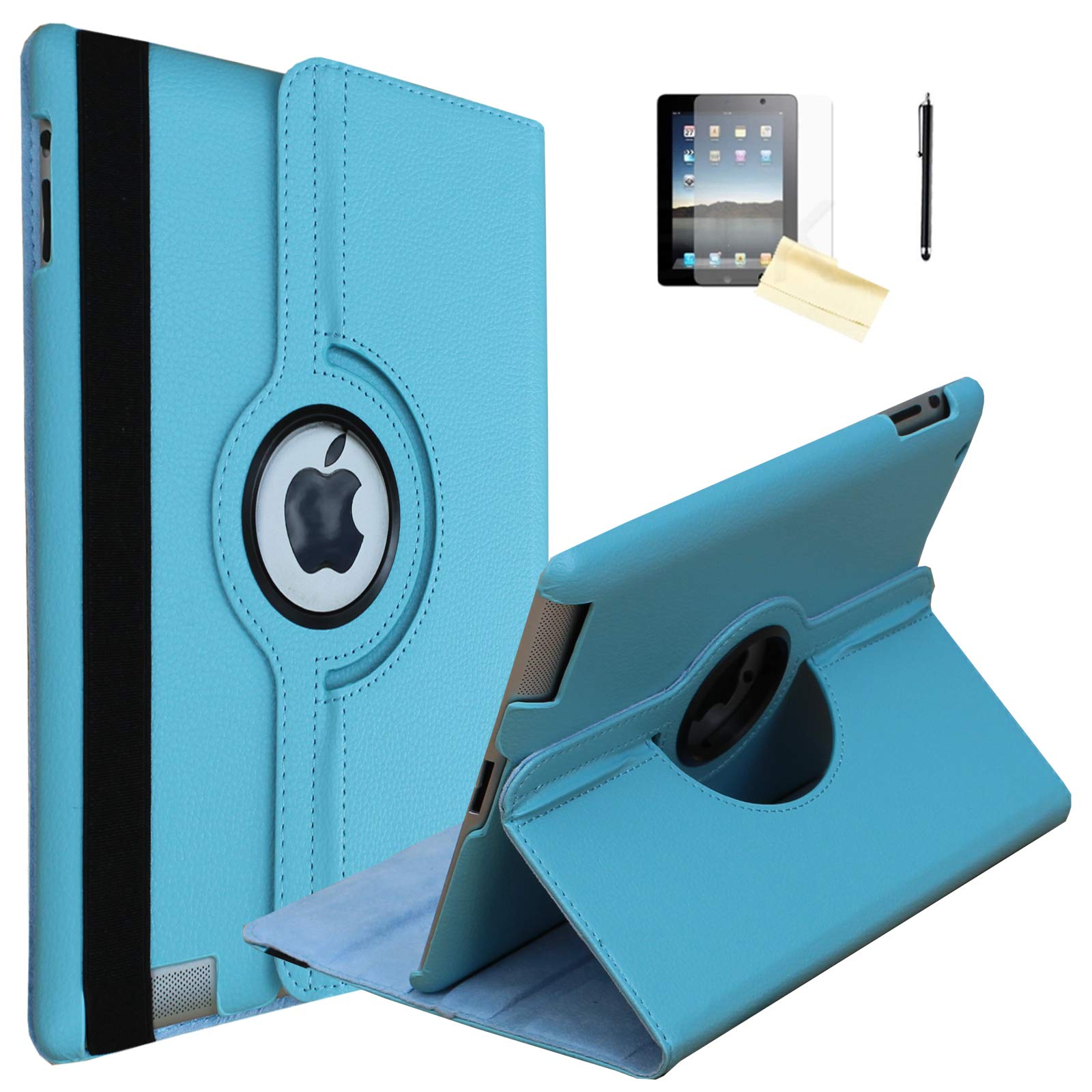 Premium Magnetic Rotating Stand Smart Cover Case for iPad Air 1 (2013 Model A1474/A1475/A1476) - Auto Wake/Sleep Function - Perfect for Work, Travel & Home Use (Blue)