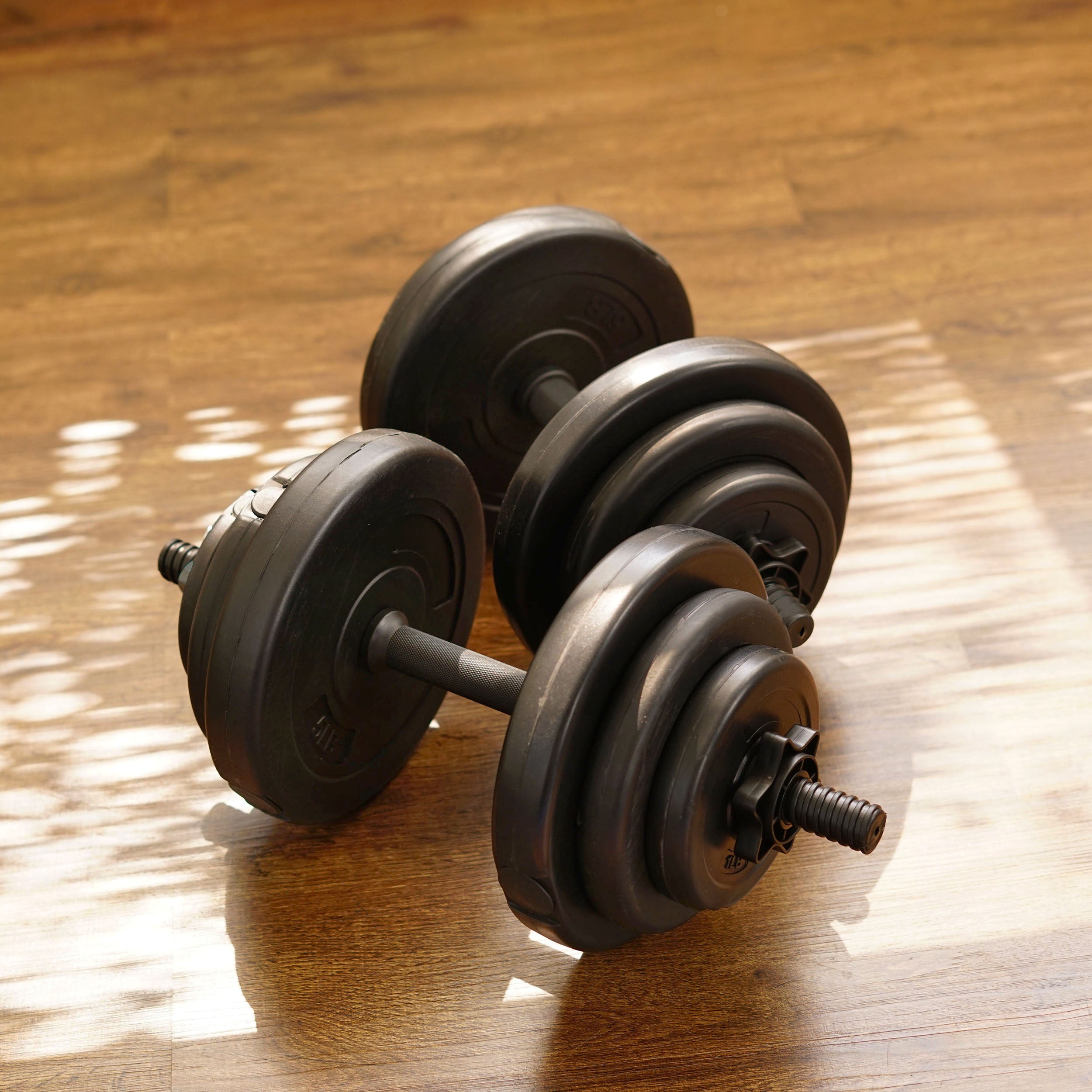 40 lb Vinyl Dumbbell Set - Adjustable Free Weights for Home Gym, Strength Training & Fitness Workouts - Perfect for Beginners & Professionals
