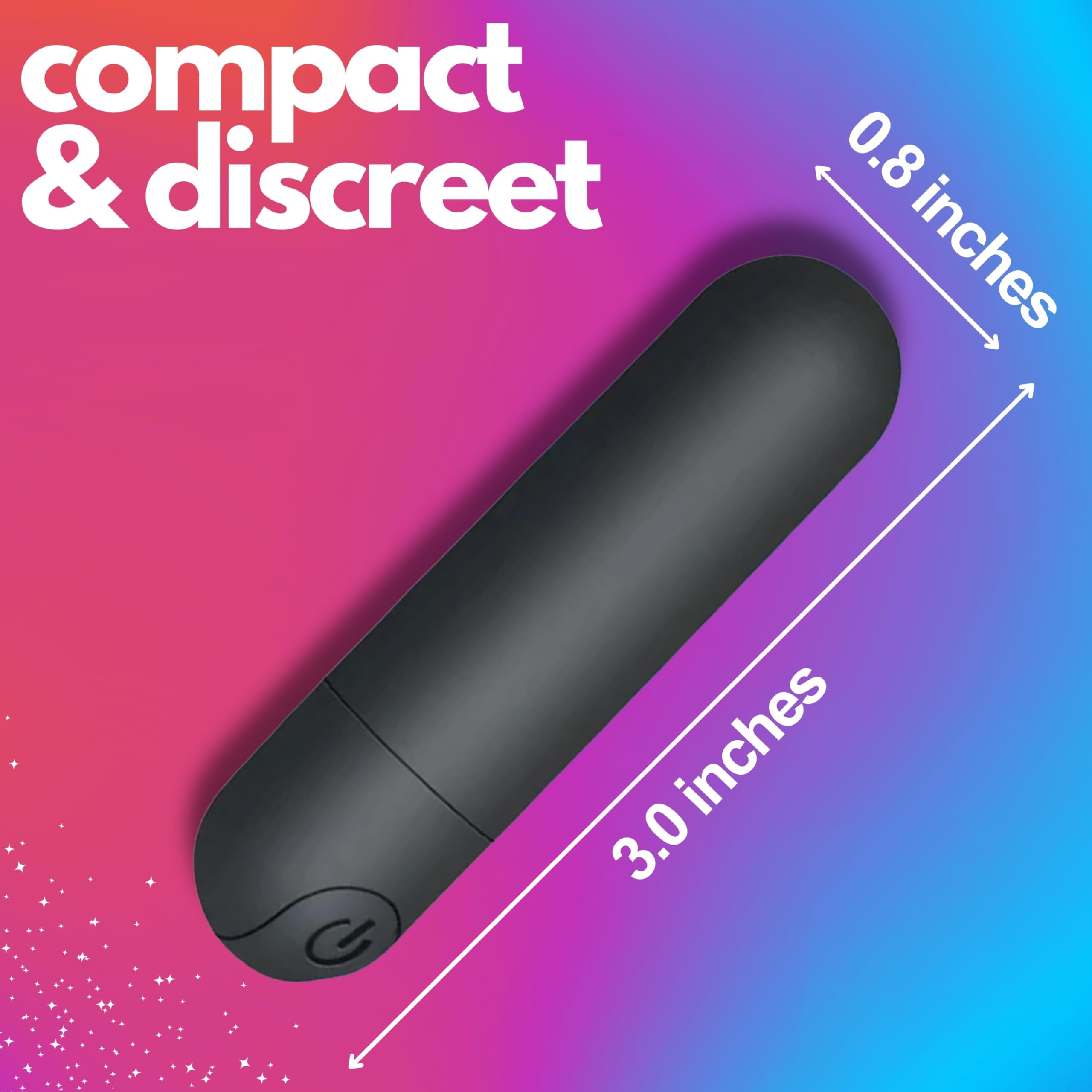 Mini Bullet Vibrator for Women - Waterproof USB Rechargeable Personal Massager with 10 Vibration Modes - Perfect for Clitoral, Nipple & Anal Stimulation - Great Beginner Sex Toy for Solo Play or Couples Use