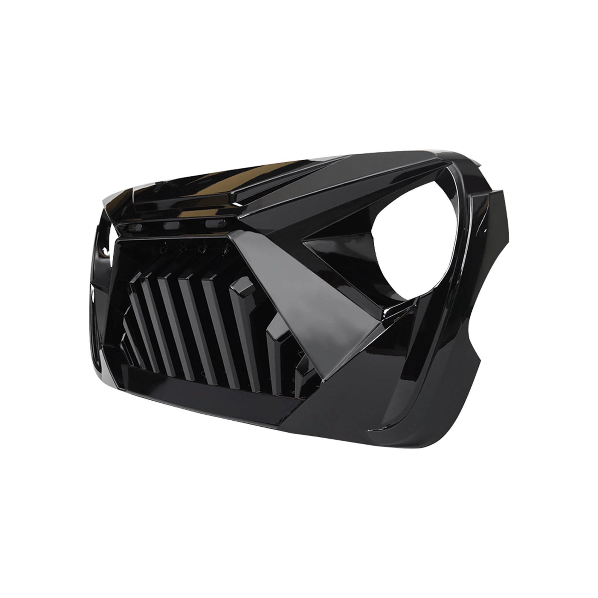 Goliath Grille with LED Amber Lights for 2018+ Jeep Wrangler JL & 2020+ Gladiator JT (Non-TrailCam) - Glossy Black | Off-Road Upgrade | Enhanced Style & Visibility for Night Adventures