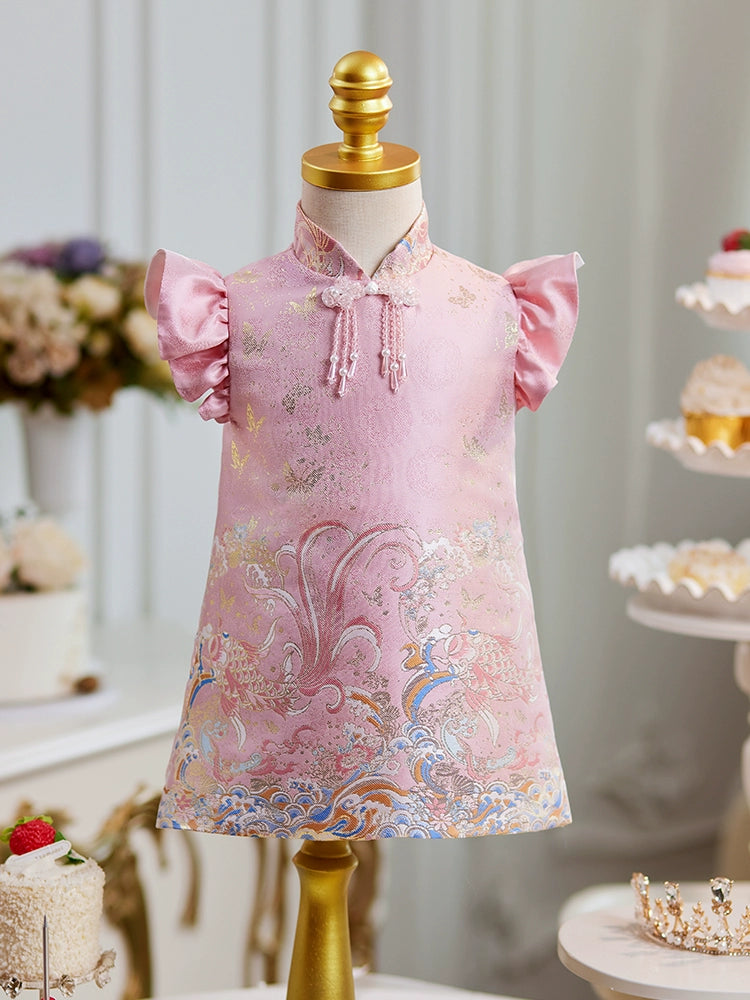 Baby Pink Birthday Princess Dress for Girls – Elegant Communion Dress for Special Occasions | Perfect for Birthday Parties, First Communion & Formal Events