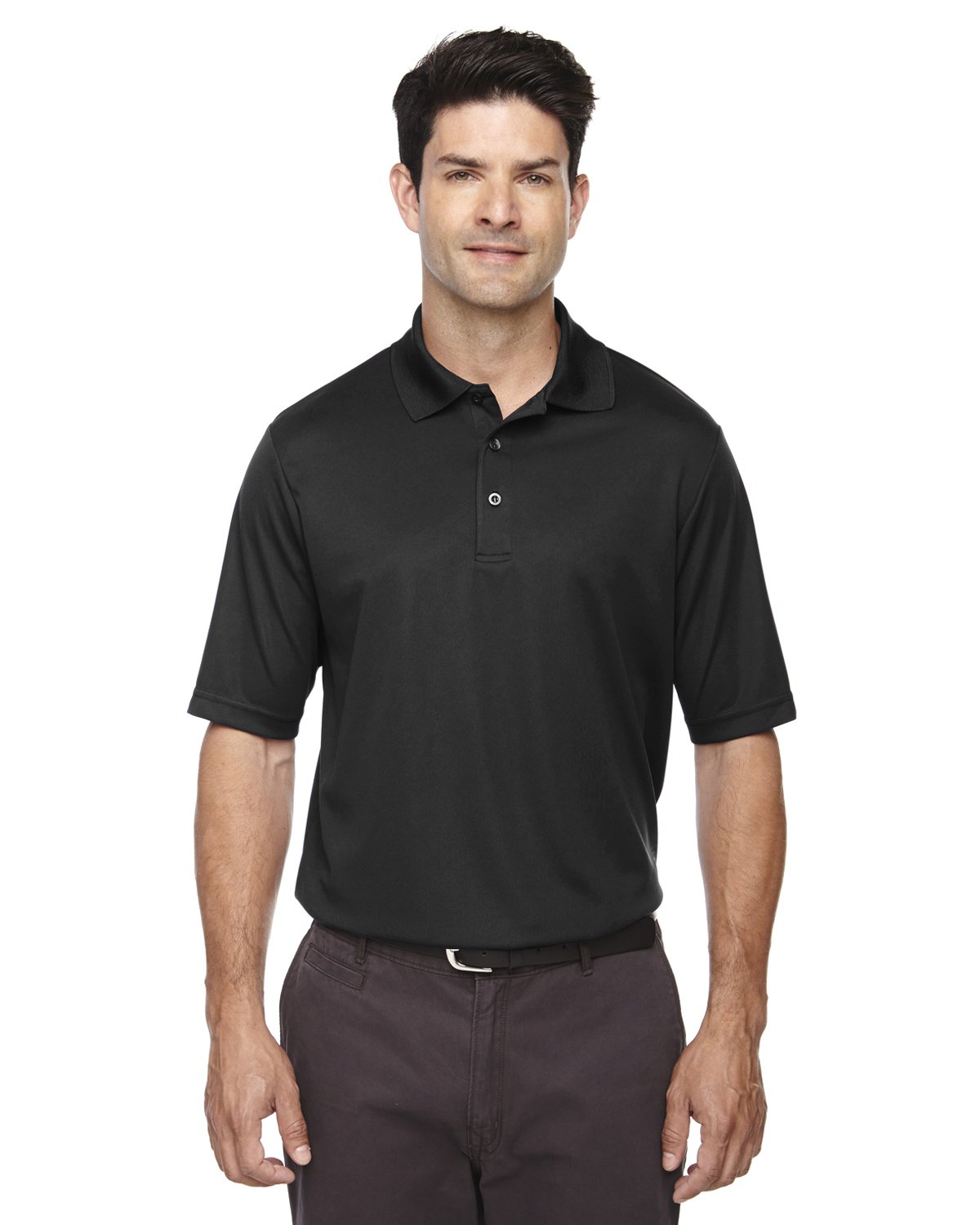 Ash City Men's Tall Performance Pique Polo Shirt - Moisture Wicking, Breathable Fabric for Golf, Work & Casual Wear - Black, XX-Large Tall