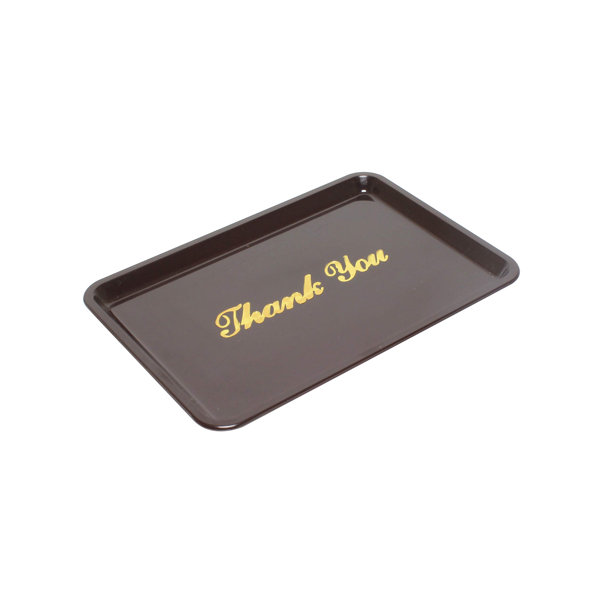 Thunder Group PLPT046BR Brown Plastic Rectangular Tip Tray 4.5