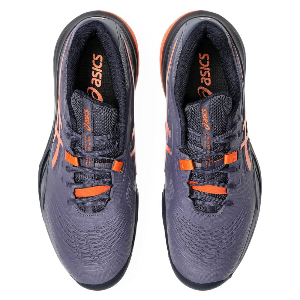 ASICS Gel Resolution X Men's Tennis Shoes - Lightweight Performance Court Shoes for Men (Grey Purple/Nova Orange) - Perfect for Competitive Tennis Matches & Training Sessions