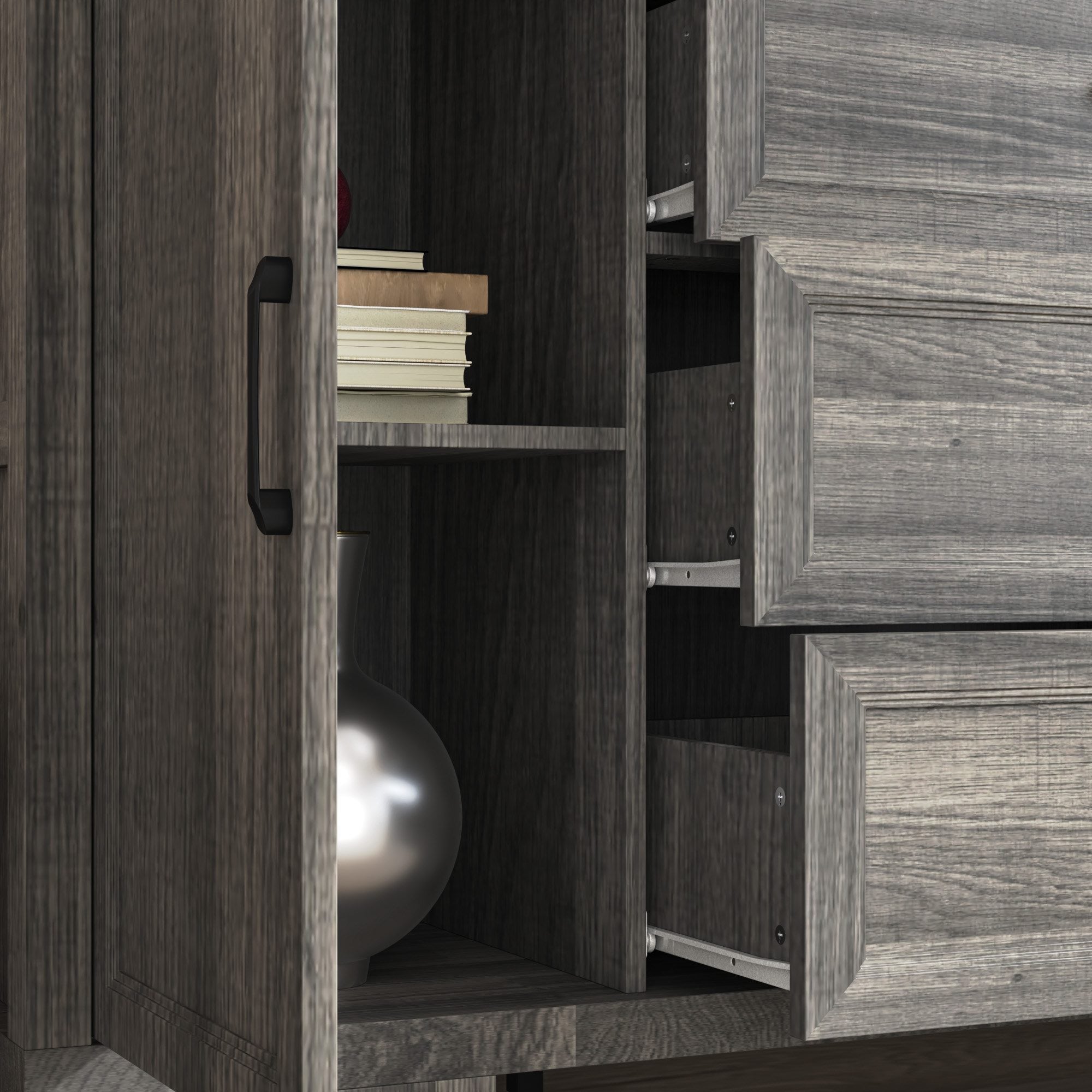 Stylish Modular Organizer & Storage Cabinet with Open & Closed Compartments - Perfect for Home Office, Closet Organization & Living Room Decor