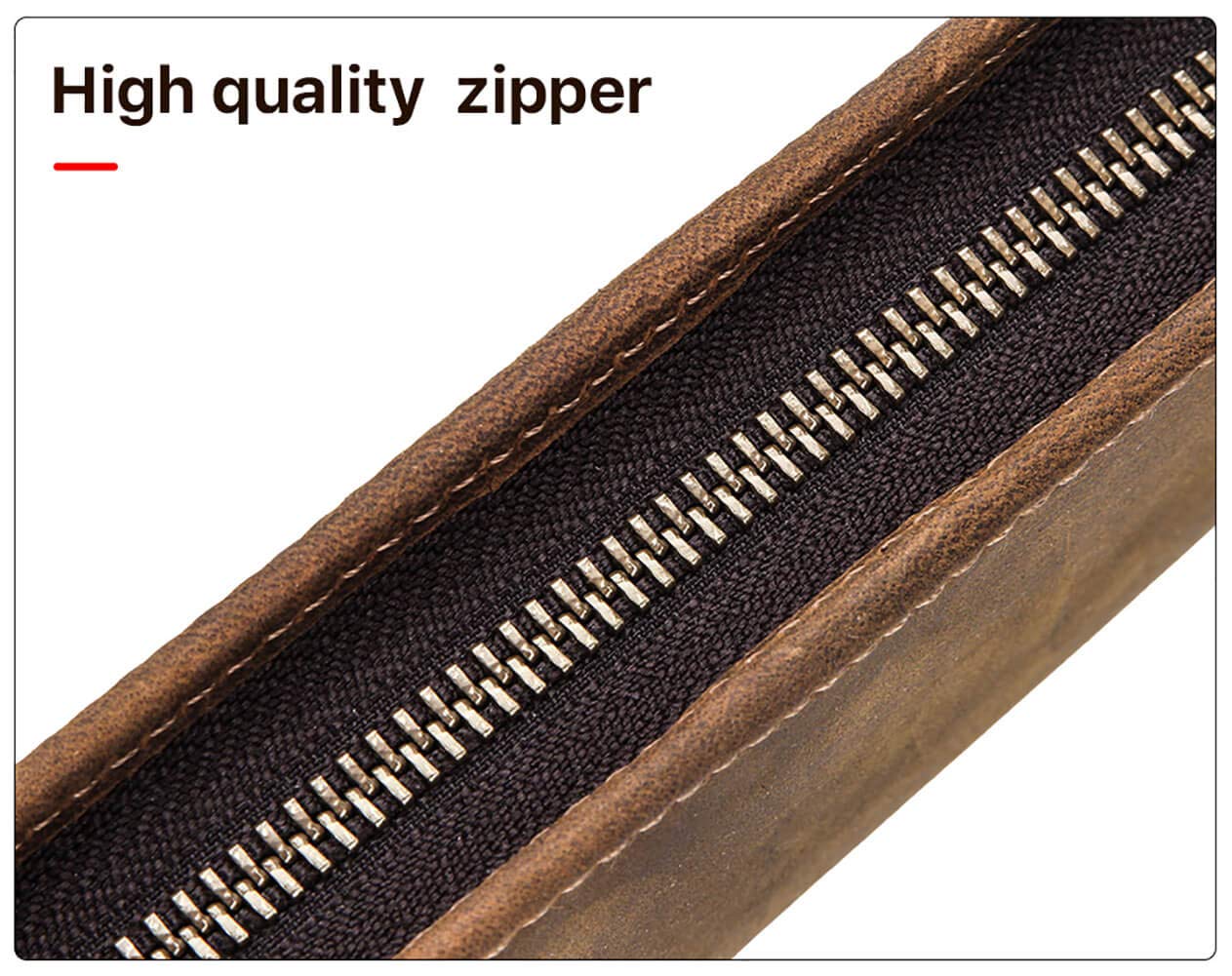 Premium Hiram Leather Pencil Case - Genuine Crazy Horse Cowhide Pouch for School, Office & Travel | Durable Coffee-Colored Leather Cosmetic & Stationery Organizer | Perfect for Students, Artists & Professionals