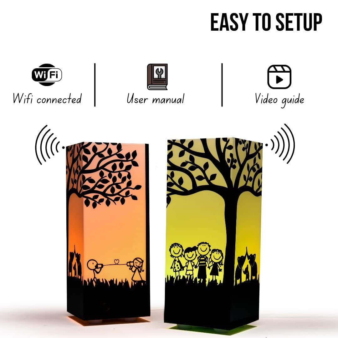 Telepathy® Tree - Long Distance Friendship Lamp with Wi-Fi & Touch-Activated Color Changing LED Lights | Unique Gift for Loved Ones Far Away | Perfect for Bedrooms, Dorms & Long-Distance Relationships (Set of 6)