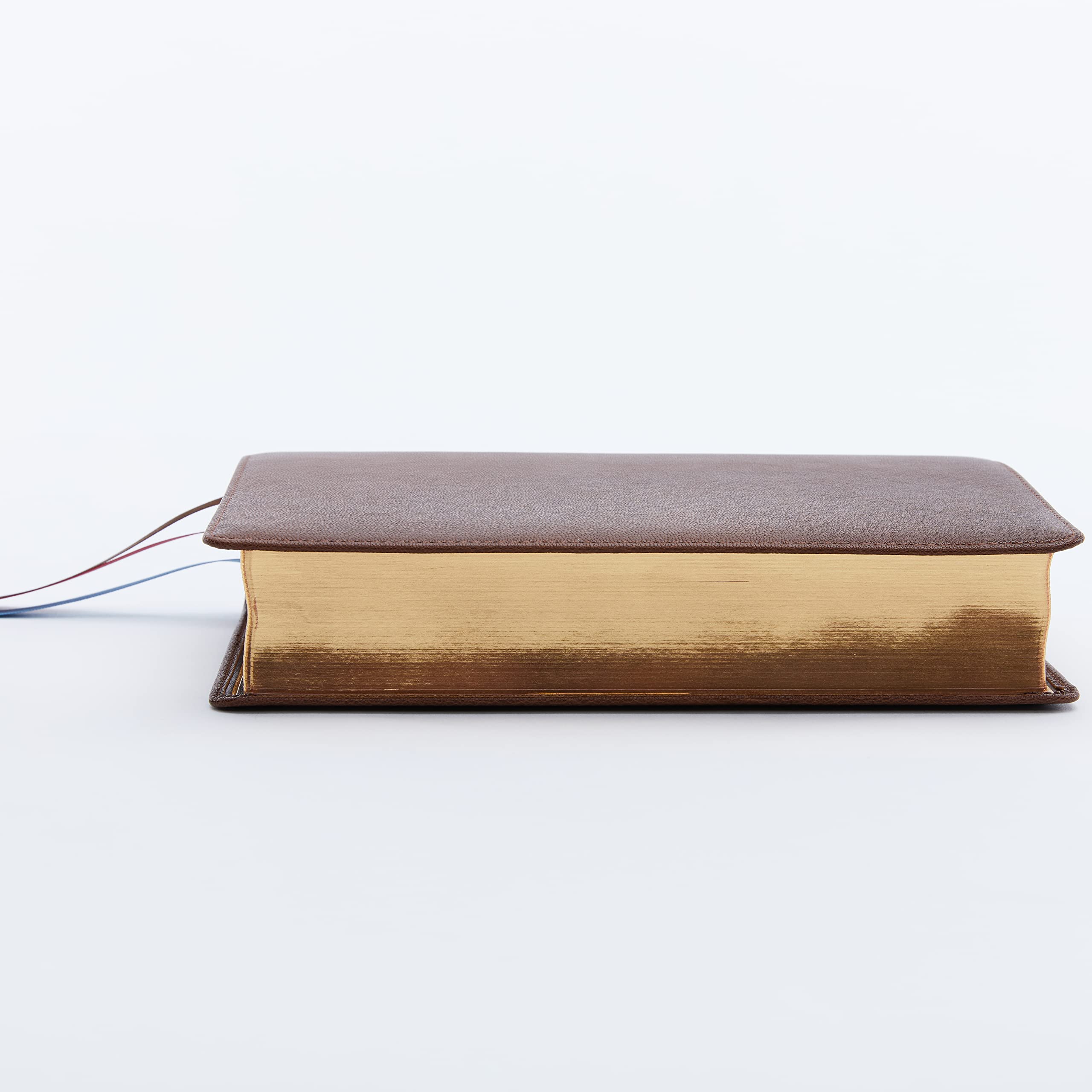 Premium NKJV Single-Column Reference Bible in Luxurious Goatskin Leather - Brown Premier Collection with Comfort Print | New King James Version Holy Bible for Worship, Study & Gift Giving