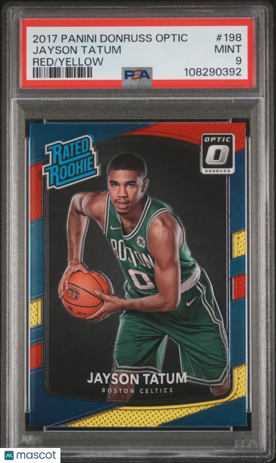 2017 Panini Donruss Optic Jayson Tatum Red Yellow Rated Rookie PSA 9 Mint Basketball Card - Perfect for NBA Collectors, Sports Memorabilia Enthusiasts & Investment Grading
