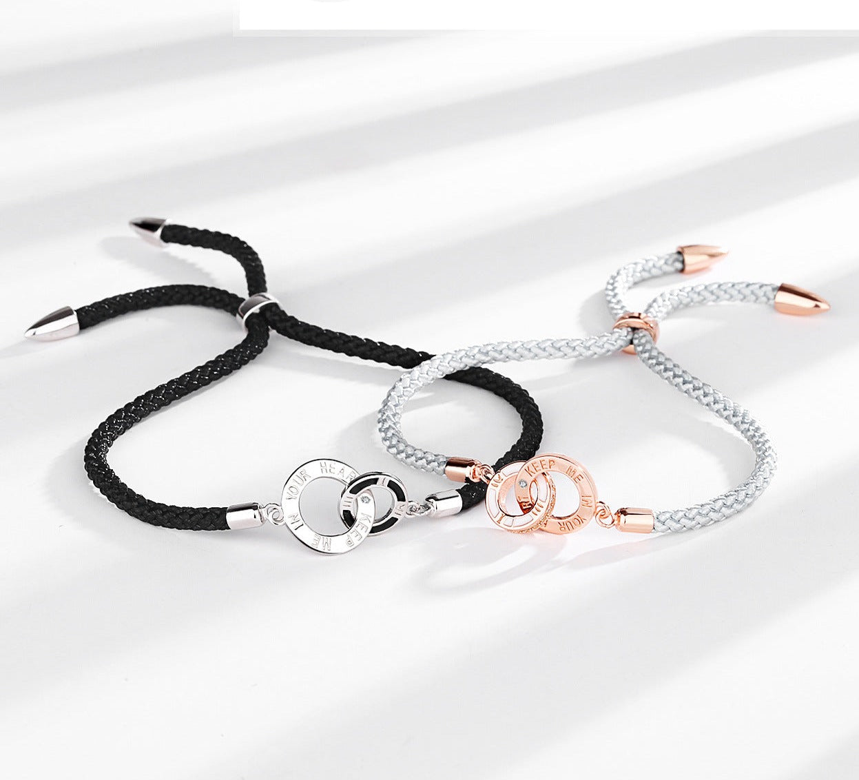 Mabius Circle Connected Couples Bracelet - C25 Matching Love Bracelets for Couples | Romantic Gift for Anniversaries, Valentine's Day & Long Distance Relationships