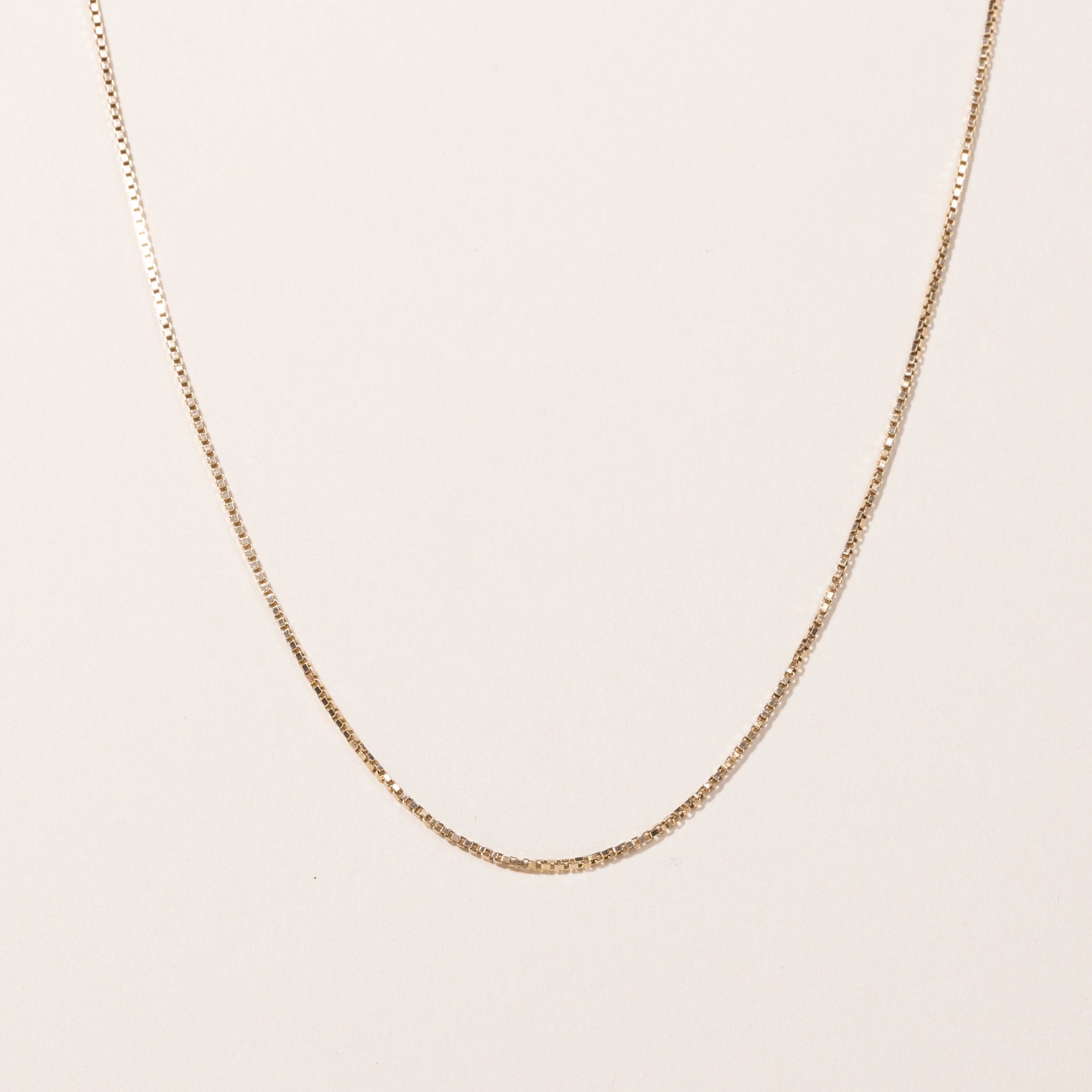 10K Yellow Gold Box Link Chain Necklace - 19 Inch Classic Dainty Jewelry for Women - Perfect for Layering, Everyday Wear & Special Occasions