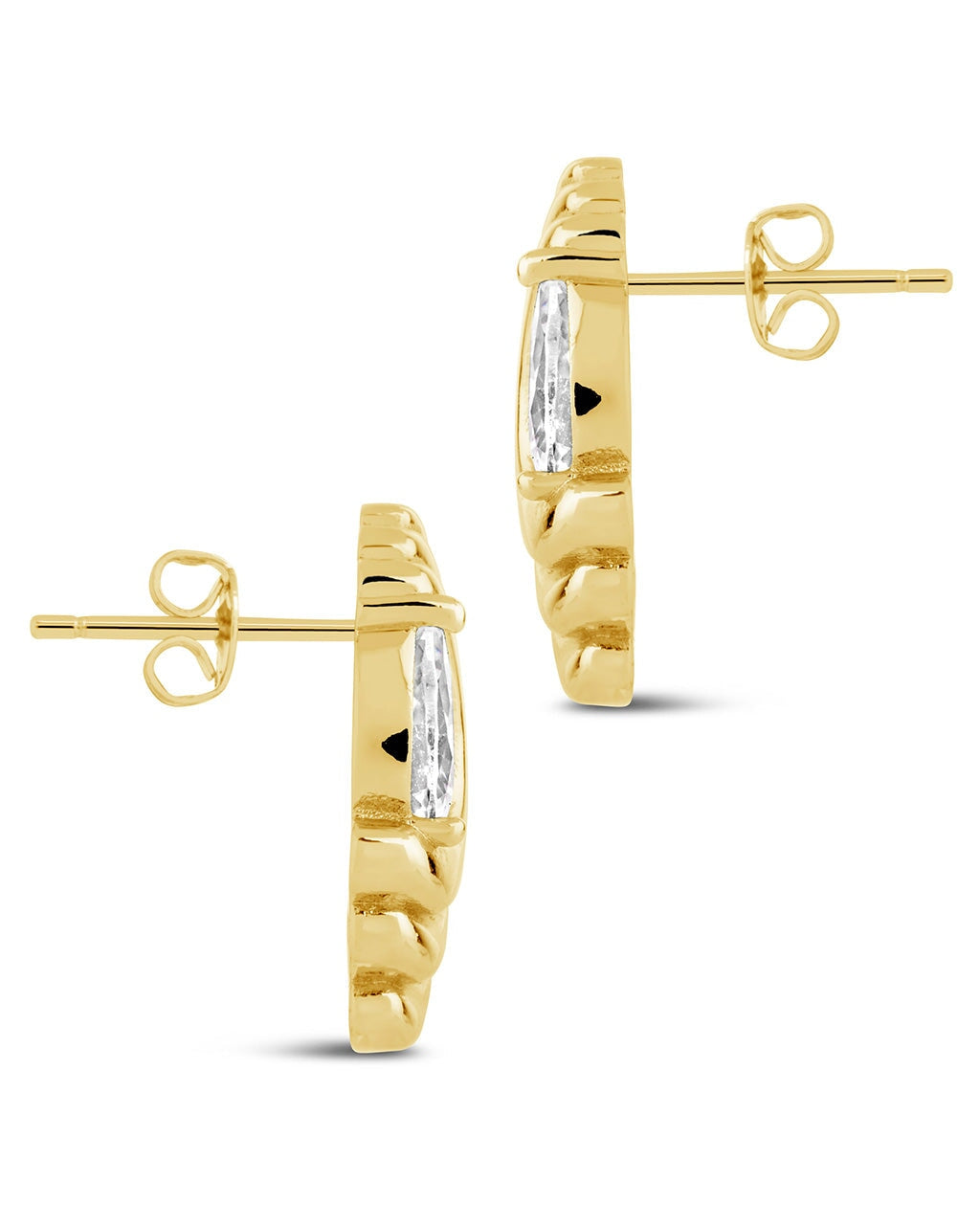Stylish Kouign Amann CZ Stud Earrings for Women - Sparkling Cubic Zirconia Earrings for Daily Wear & Special Occasions