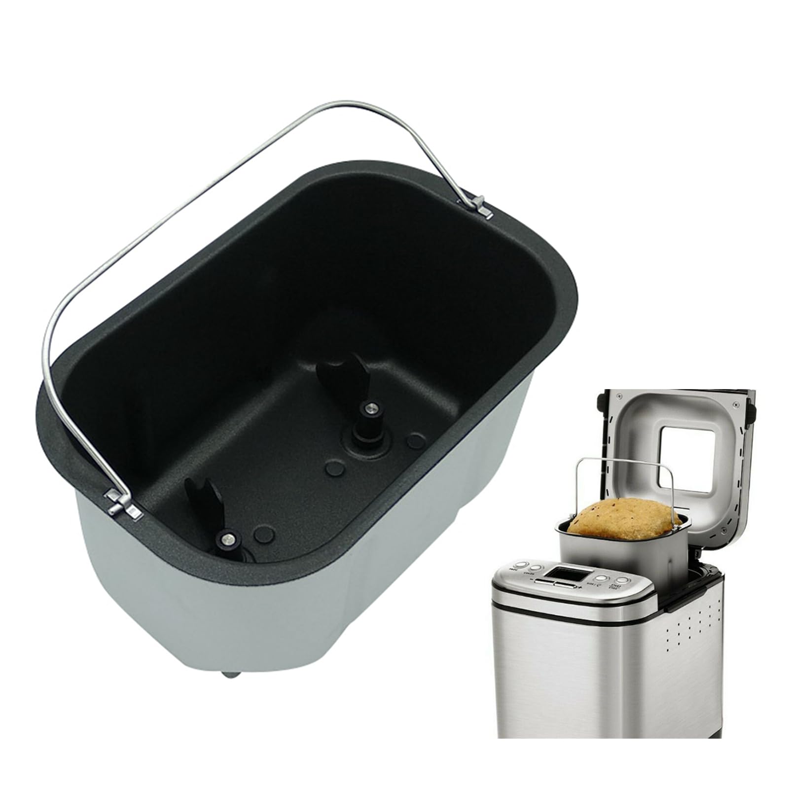 Bread Machine Parts - Replacement Bread Bucket & Inner Metal Pan Accessories Compatible with BM1405/BM1502 Models | Perfect for Home Baking, Bread Making & Machine Maintenance