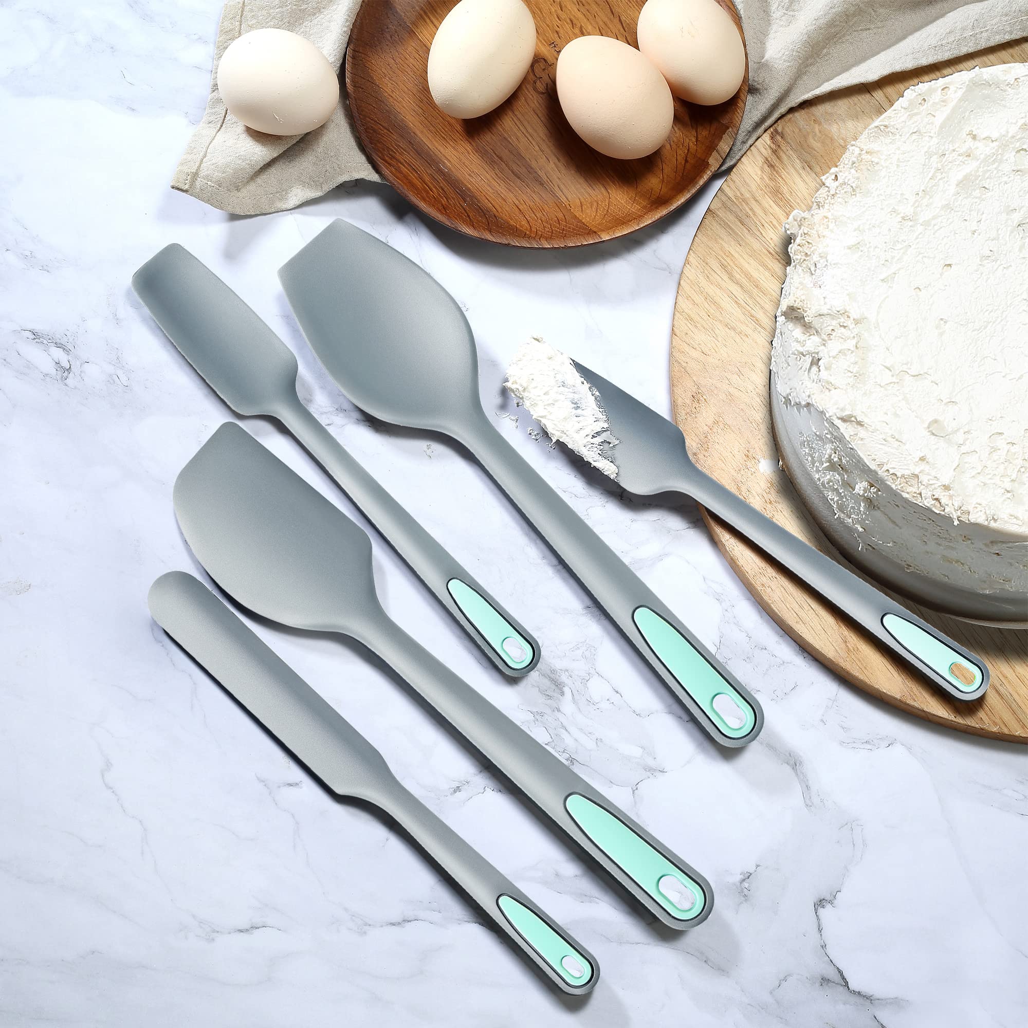 7-Piece Seamless Silicone Spatula Set - Heat Resistant, Non-Stick Kitchen Utensils for Baking, Cooking & Mixing - Perfect for Cake Decorating, Flipping Pancakes & Scraping Bowls
