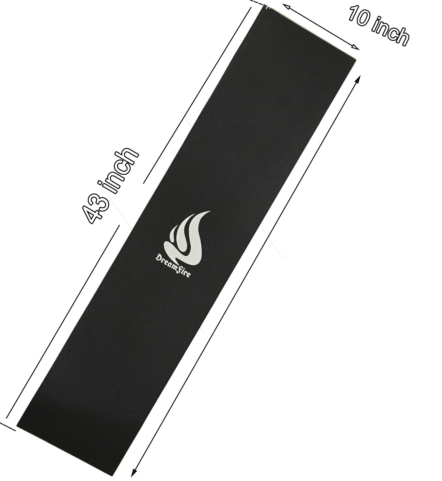 Premium Black Grip Tape for Longboard - 43 Inch Non-Slip Skateboard Deck Traction - Ideal for Cruising, Downhill & Freestyle Riding