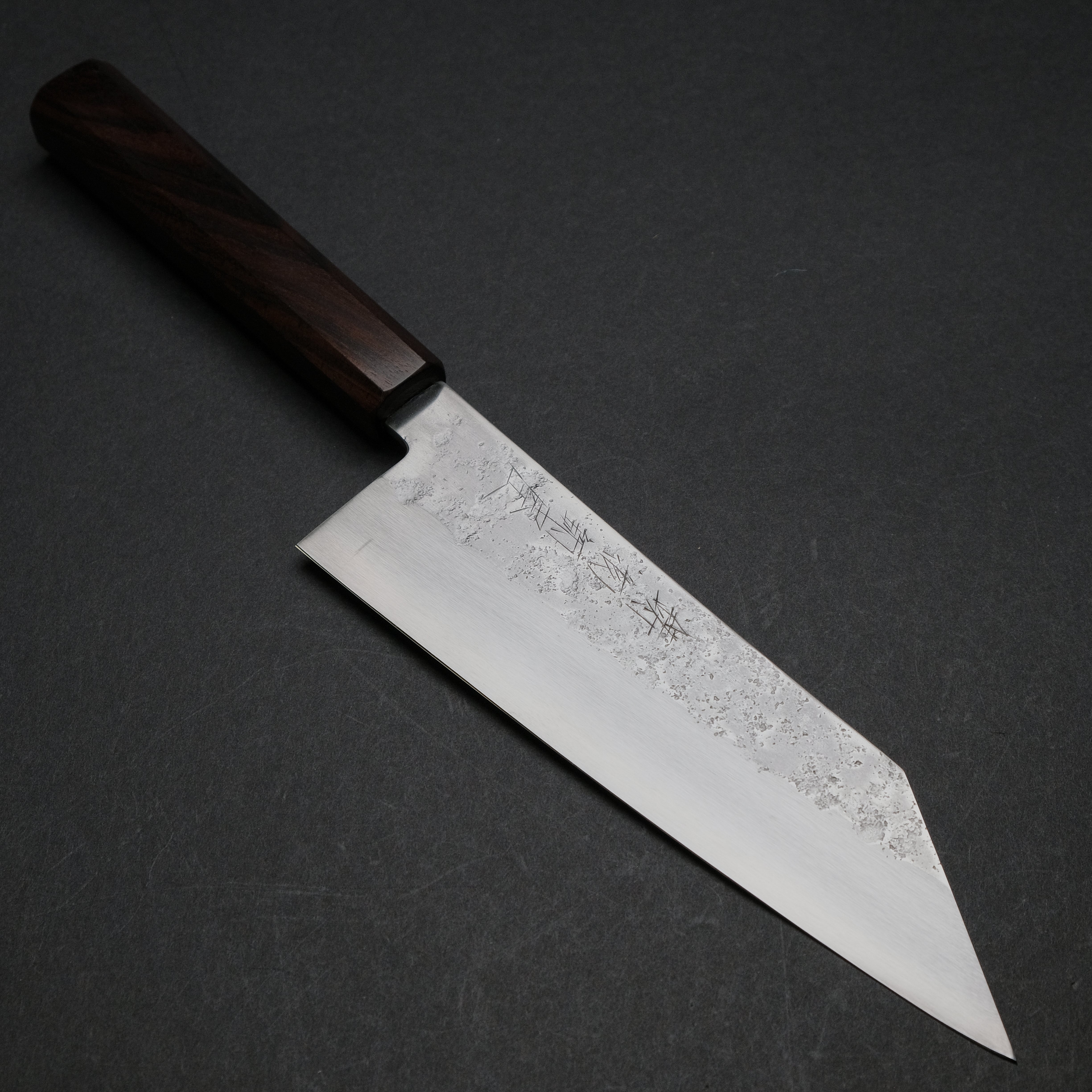 Hitohira Imojiya TH Silver #3 Nashiji Bunka 180mm Japanese Chef Knife with Ebony Handle - Perfect for Sushi, Vegetables & Precision Cutting