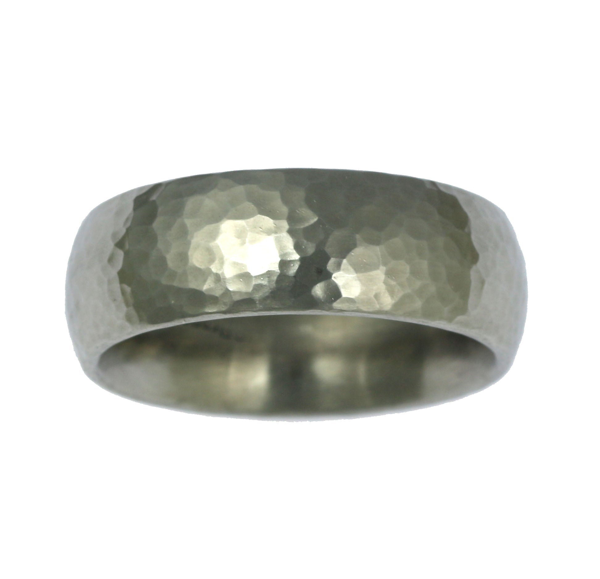 8mm Hammered Domed Stainless Steel Men's Ring - Durable & Hypoallergenic Wedding Band, Fashion Jewelry Gift for Him - Perfect for Engagements, Anniversaries and Everyday Wear